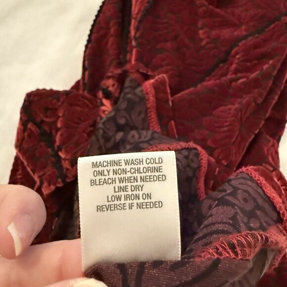 Vintage Red Black Velvet Burnout Top S Whimsigoth Witchy Fairy Holiday Y2K - Picture 14 of 15